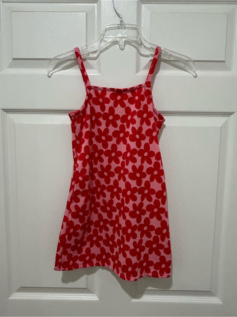 Old Navy Coral Red Floral Tank Dress
